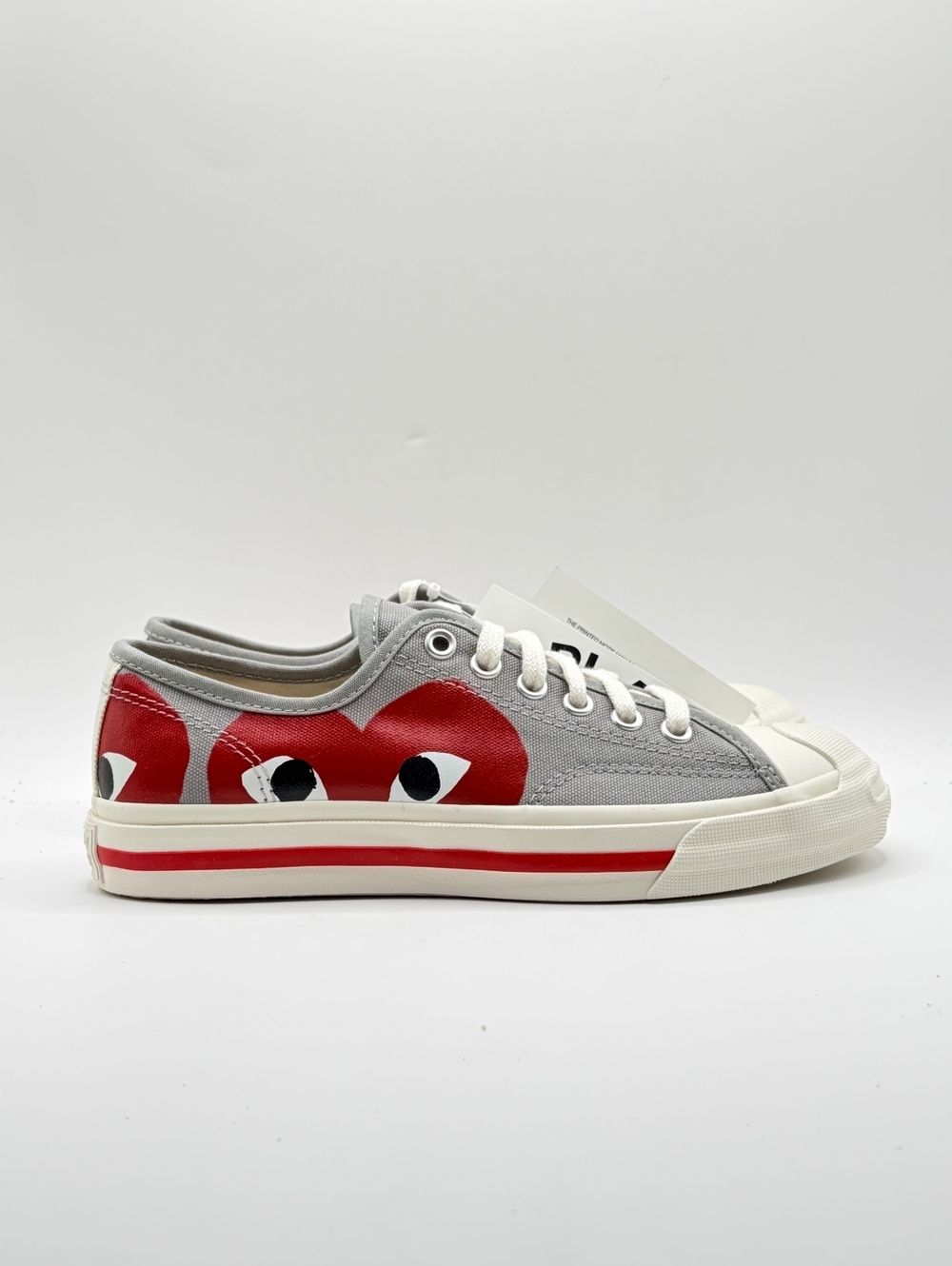 Converse Play Comme des Garçons Grey Canvas Low-Top Sneakers 4M/5.5W